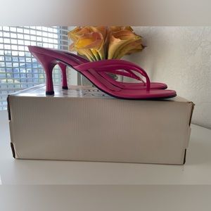 Steve Madden pink fuchsia gumdrop leather heels. New in box. Size 10.
